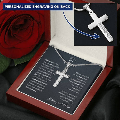 To My Son | I Love You - Personalized Cross Necklace