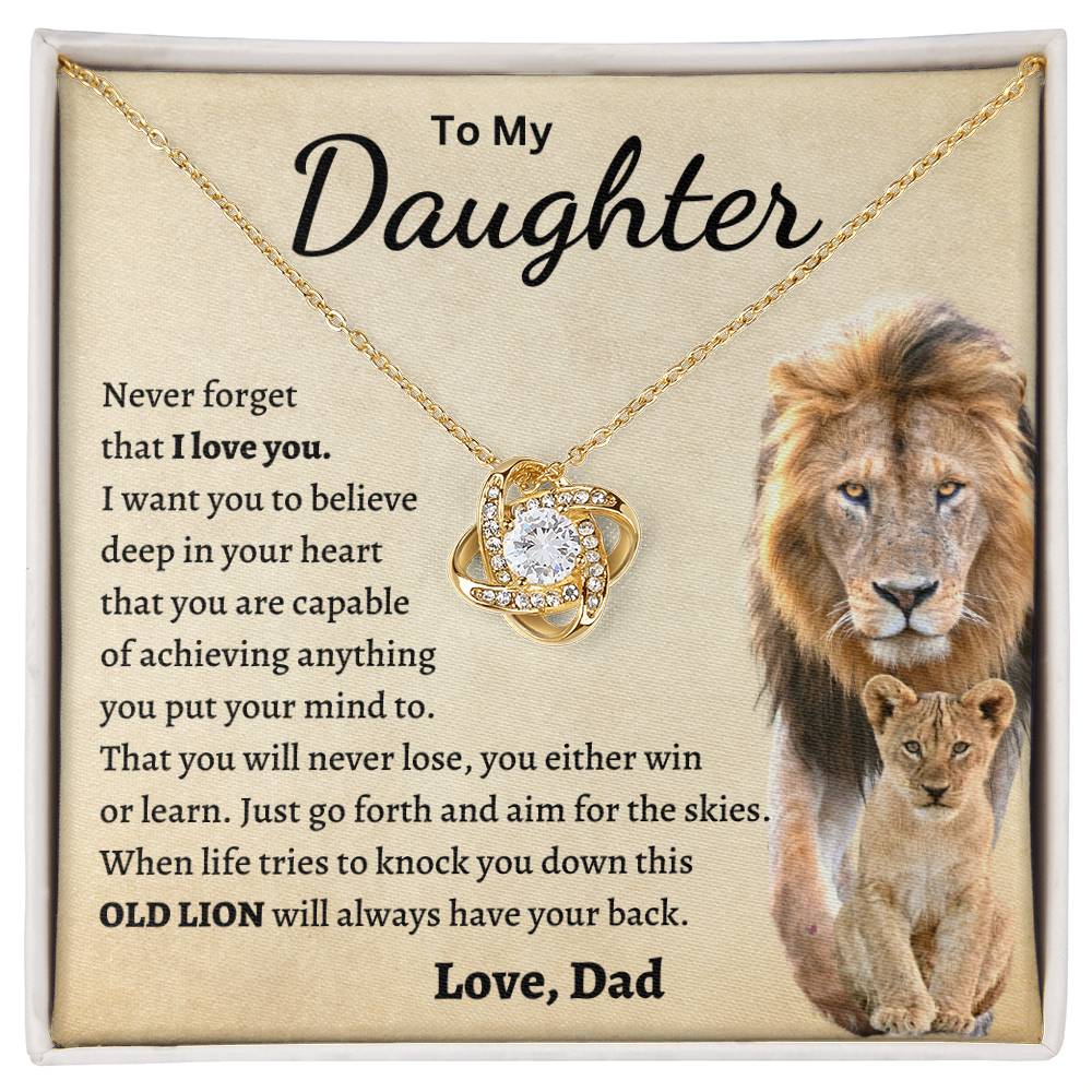 To My Daughter | Never Forget That I Love You - Love Knot Necklace