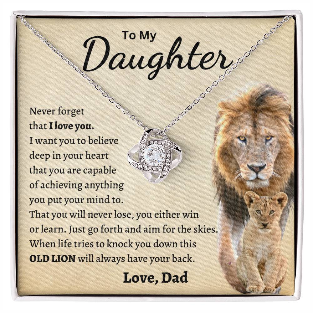 To My Daughter | Never Forget That I Love You - Love Knot Necklace