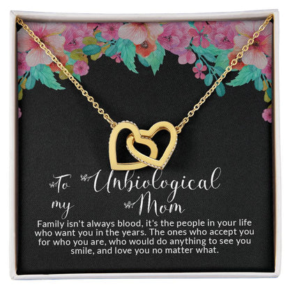 To Unbiological Mom | I Love You - Interlocking Hearts necklace