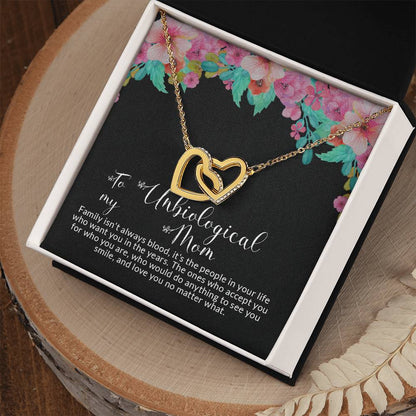 To Unbiological Mom | I Love You - Interlocking Hearts necklace