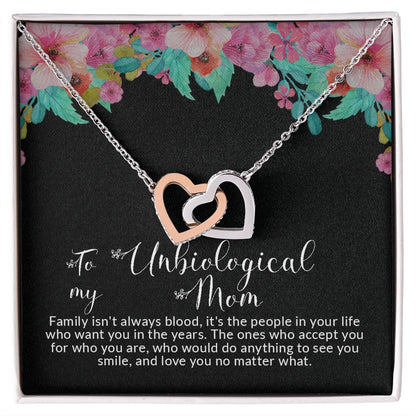 To Unbiological Mom | I Love You - Interlocking Hearts necklace