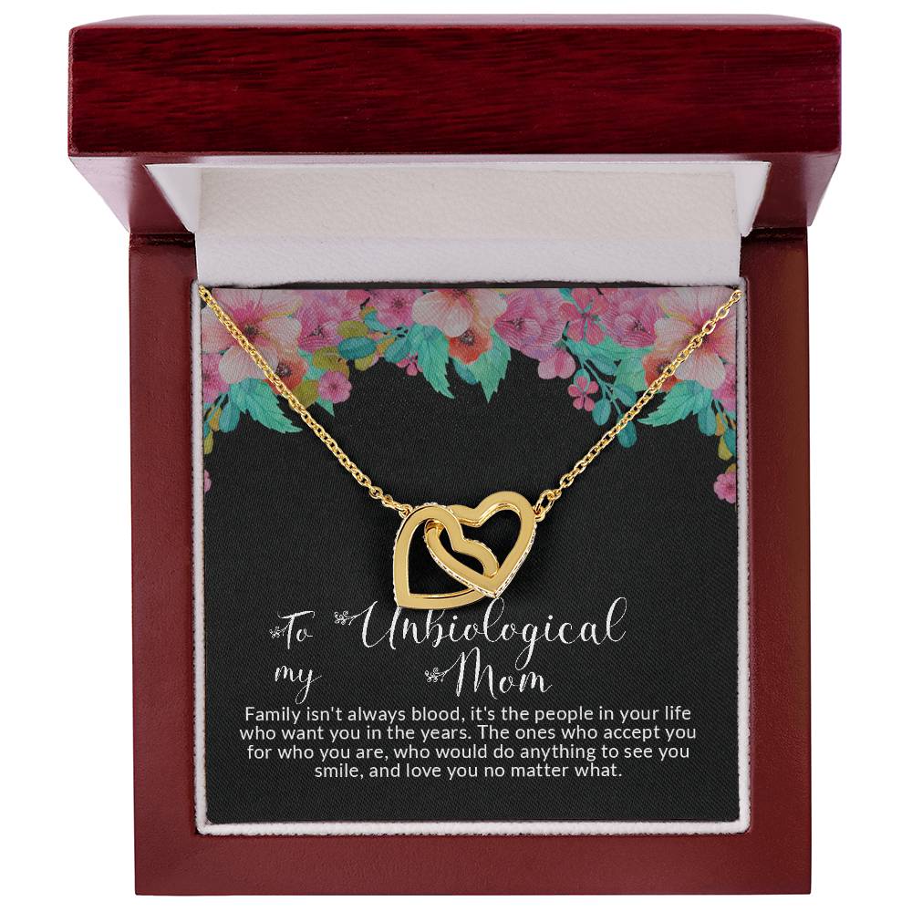 To Unbiological Mom | I Love You - Interlocking Hearts necklace