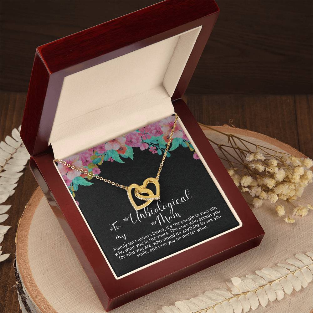 To Unbiological Mom | I Love You - Interlocking Hearts necklace