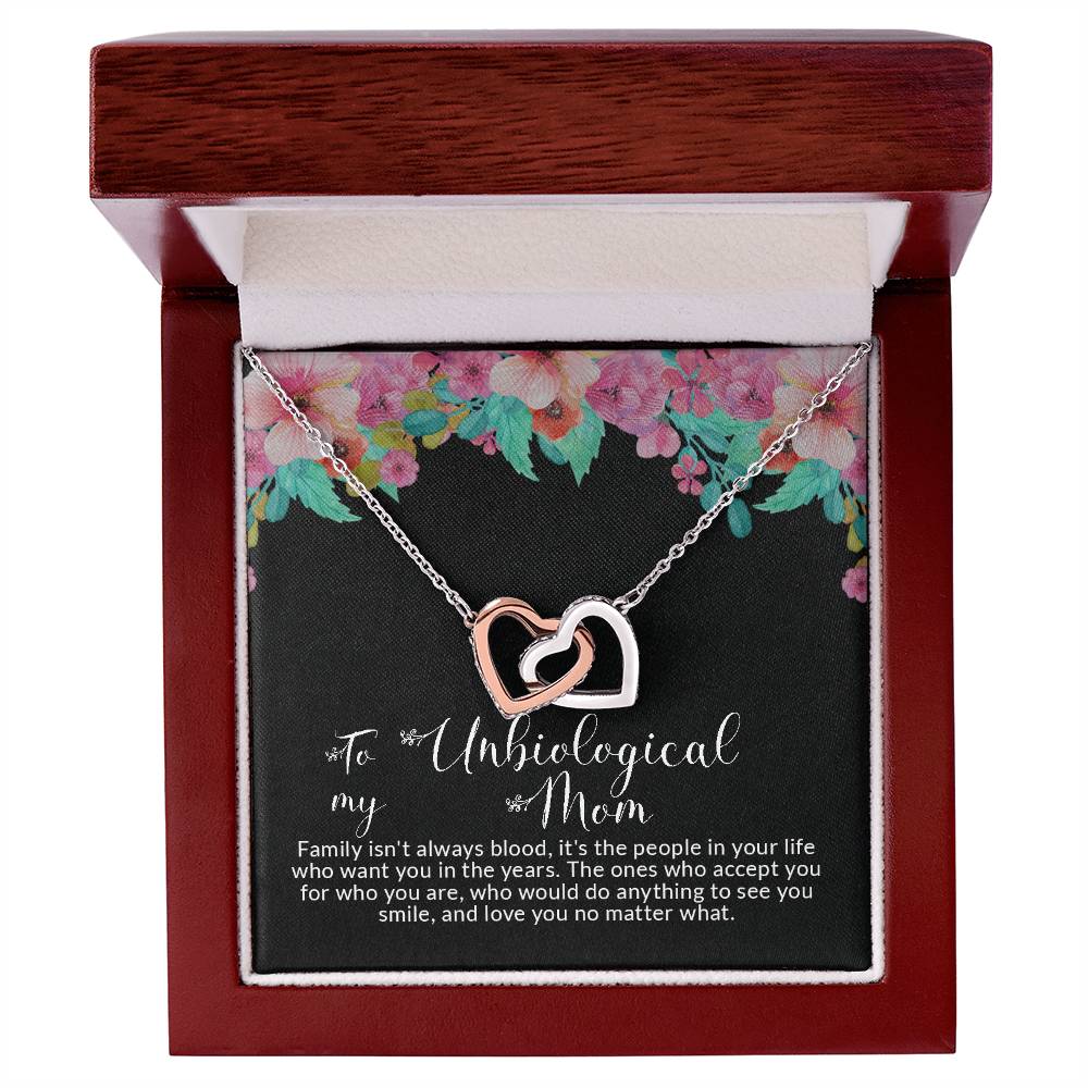 To Unbiological Mom | I Love You - Interlocking Hearts necklace