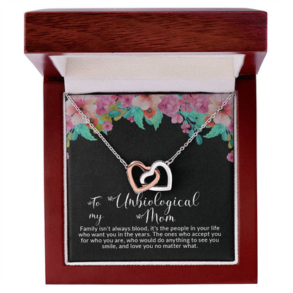 To Unbiological Mom | I Love You - Interlocking Hearts necklace